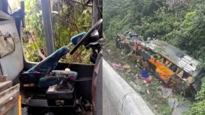 Ônibus cai em ribanceira e deixa 10 mortos e outros 21 feridos no Paraná