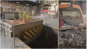 Trem bate contra barreira de proteção em São Paulo