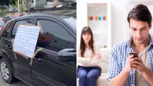 Mulher descobre traição e cola cartaz no carro de namorado; ”toma vergonha na cara”