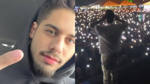 Zé Felipe é agredido no rosto com um tênis durante show no Rio