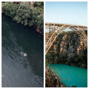 O “Nadador”, homem pula de ponte para fugir da policia!!