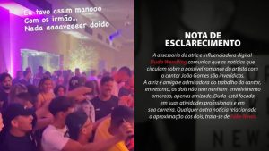 Atriz nega affair com João Gomes e expõe tudo: ‘Falta de respeito’