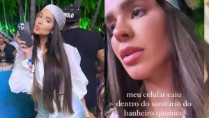 Ex bbb deixa celular cair em banheiro químico e ‘mete a mão’ para pegar