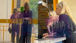 Monique Evans é flagrada em delegacia de policia