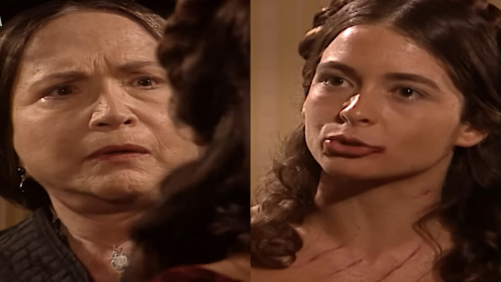 Idalina vende Olívia em feira na novela Força de Um Desejo (Foto: Reprodução)