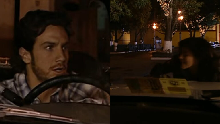 Juliano (Adriano Zendejas) atropela Lucrécia (Maite Perroni) (Foto: Reprodução)