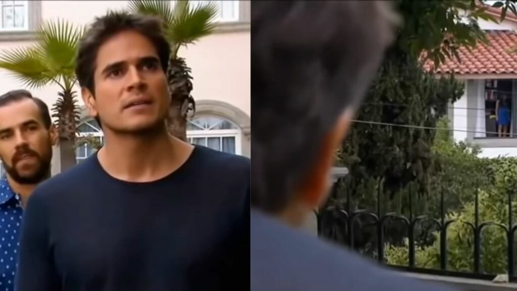 Paulo (Daniel Arenas) flagra novo visual de Esmeralda (Maite Perroni) na novema A Gata (Foto: Reprodução)