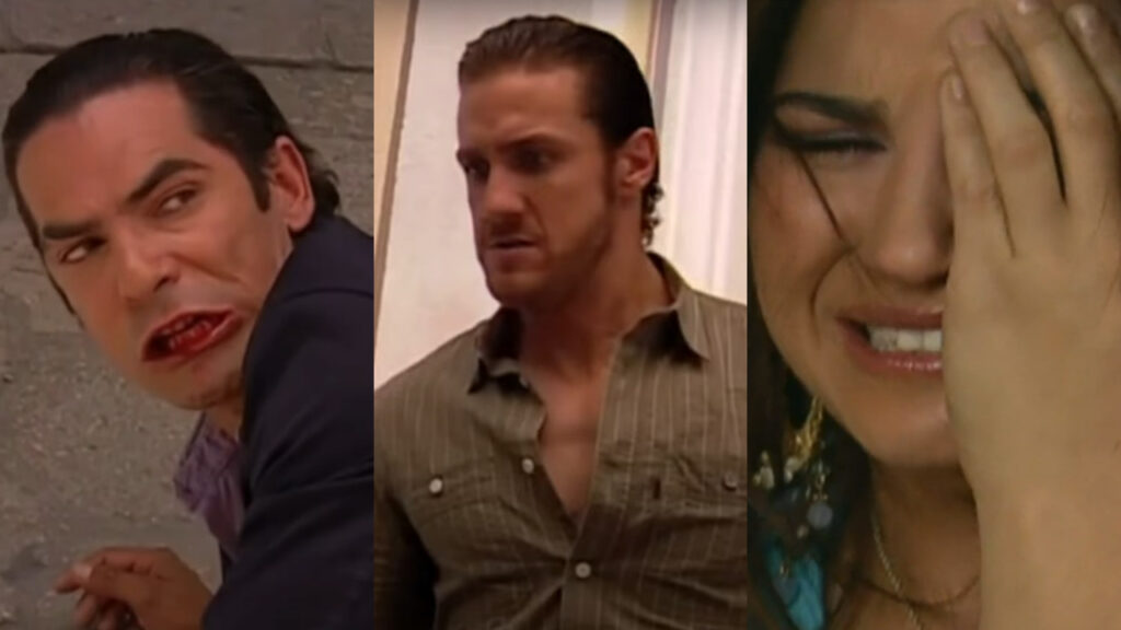 Carmelo (Armando Araiza), Juliano (Eugenio Siller) e Lucrécia (Maite Perroni) (Foto: Reprodução)