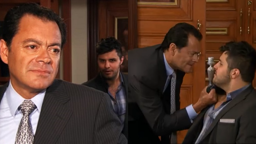 Aldo e Máximino na novela Um Refúgio para o Amor (Foto: Reprodução)