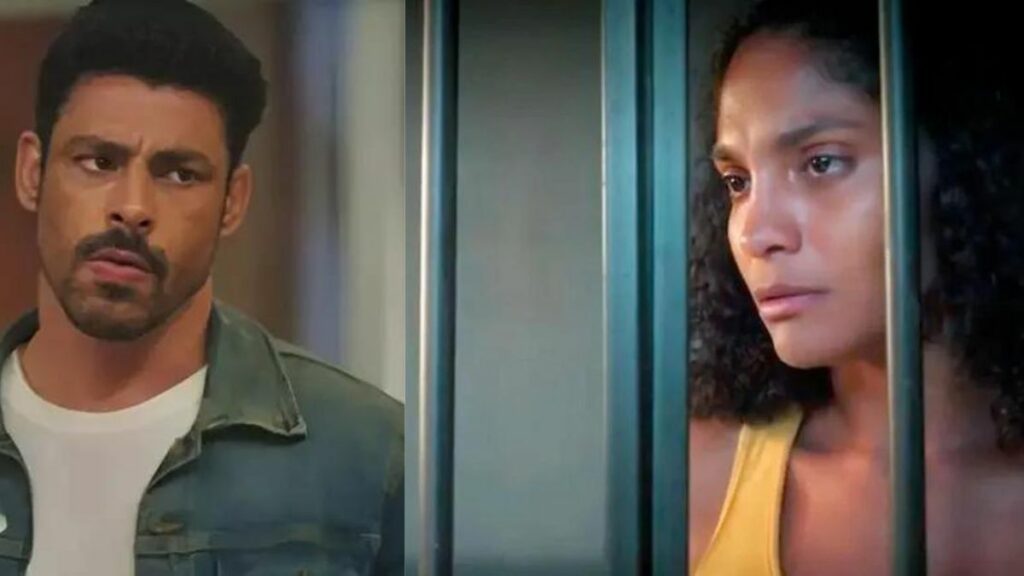 Na imagem, Caio e Aline em Terra e Paixão (Foto: Reprodução)