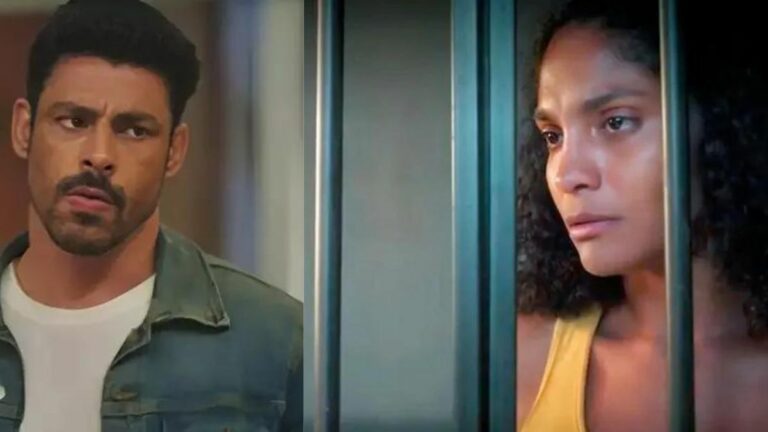 Na imagem, Caio e Aline em Terra e Paixão (Foto: Reprodução)