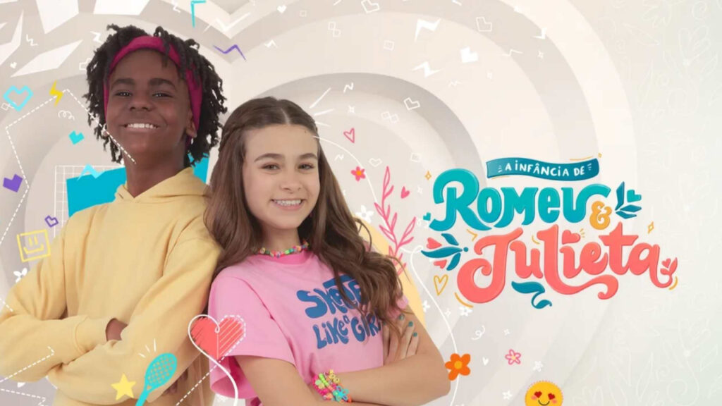 Na imagem, da esquerda para a direita, aparecem os protagonistas da trama inédita do SBT. Resumo A Infância de Romeu e Julieta (Foto: Divulgação)