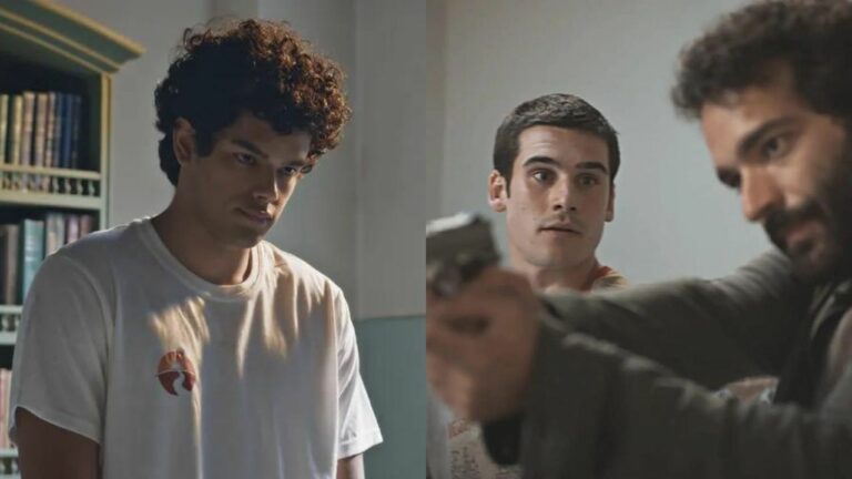 Rominho (Luiz Fortes) e Diego (Nicolas Prattes) em Todas as Flores (Foto: Reprodução)