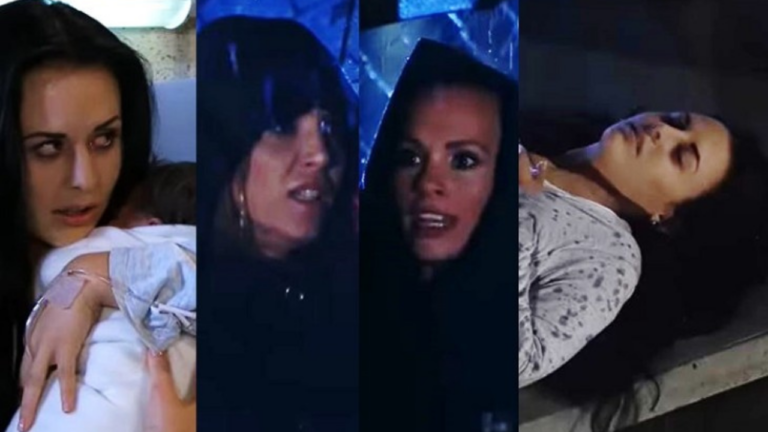 Roselena e Clara soubam bebê de Luciana em Um Refúgio para o Amor (Foto: Divulgação)