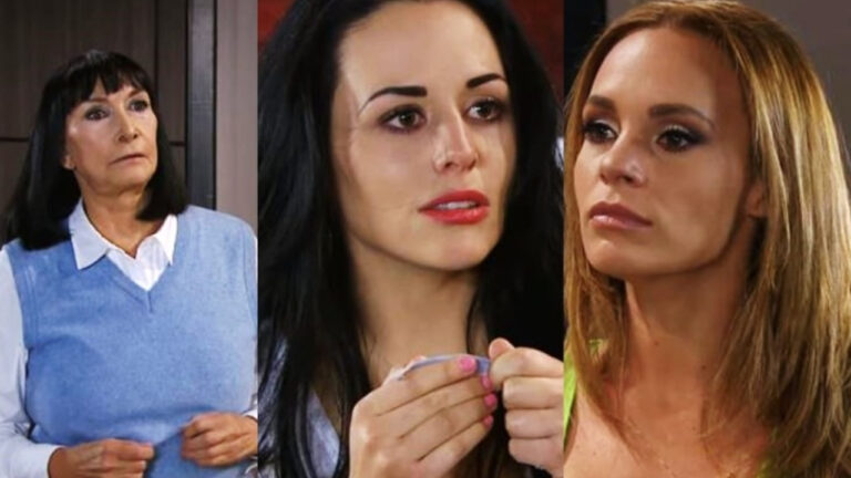 Na imagem, as personagens Brígida, Luciana e Clara da novela Um Refúgio para o Amor. (Foto: Divulgação)