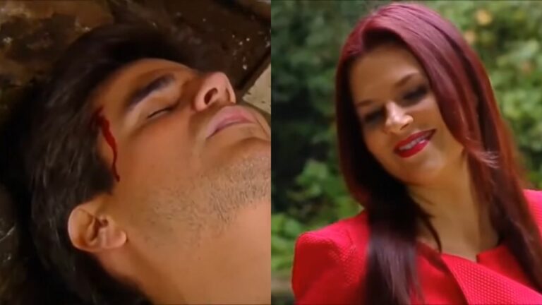 Paulo cai de cabeça na pedra na novela A Gata (Foto: Reprodução)