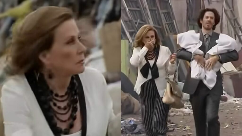 Lorena joga filhos de Esmeralda no lixão (Foto: Reprodução)