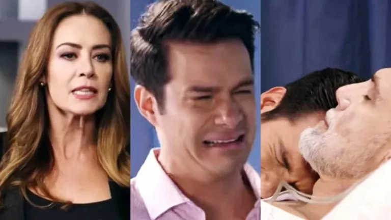 Contigo Sim: Mirtes acaba com Sandro e ele morre nos braços de Leonardo: "Você matou meu pai" 7 Mirtes acaba com vida de Sandro e Leonardo flagra o pai morto (Foto: Reprodução)