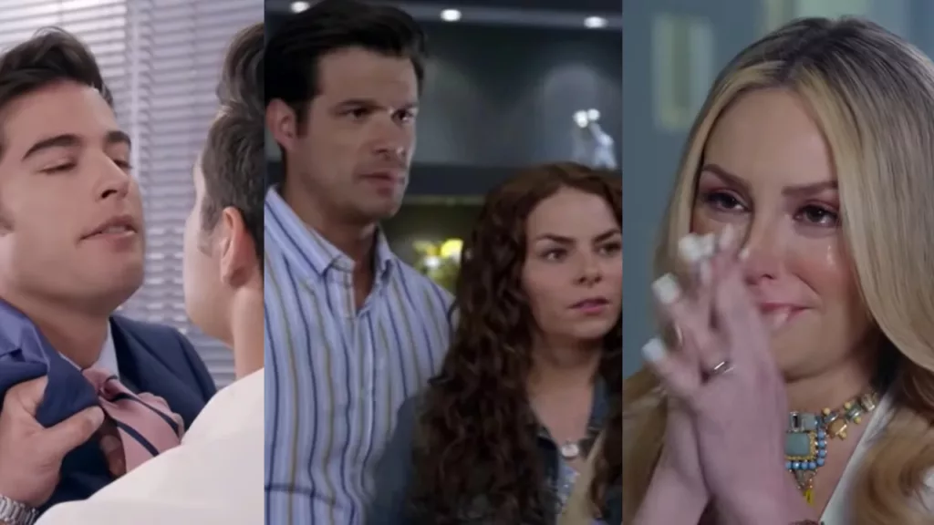 Álvaro, Leonardo, Ângela e Salma da novela mexicana Contigo Sim. (Foto: Divulgação)